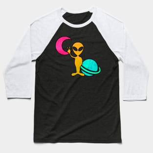 Alien in Space Baseball T-Shirt